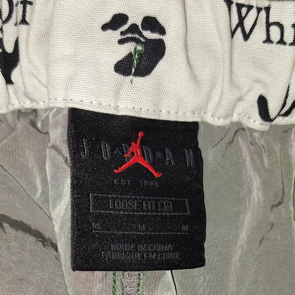 Air Jordan x Off White Green and Gray Athletic Shorts Rare Medium - Picture 6 of 7